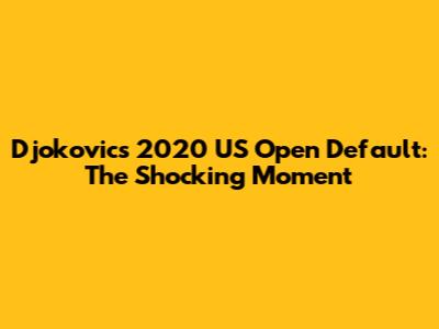 Djokovic's 2020 US Open Default: The Shocking Moment
