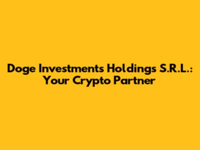 Doge Investments Holdings S.R.L.: Your Crypto Partner