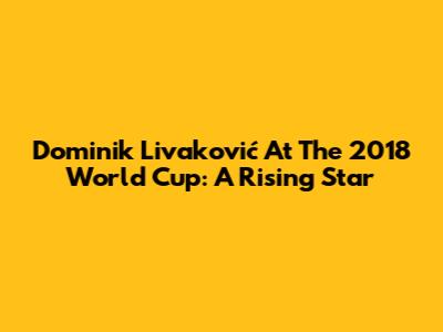 Dominik Livaković At The 2018 World Cup: A Rising Star
