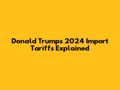 Donald Trump's 2024 Import Tariffs Explained
