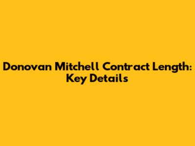 Donovan Mitchell Contract Length: Key Details