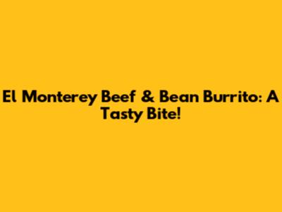 El Monterey Beef & Bean Burrito: A Tasty Bite!