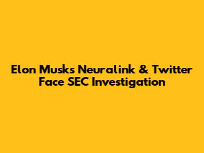 Elon Musk's Neuralink & Twitter Face SEC Investigation