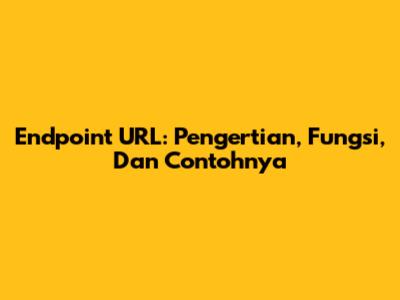 Endpoint URL: Pengertian, Fungsi, Dan Contohnya