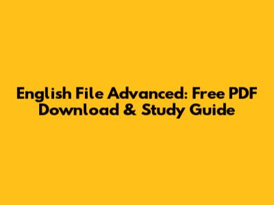 English File Advanced: Free PDF Download & Study Guide