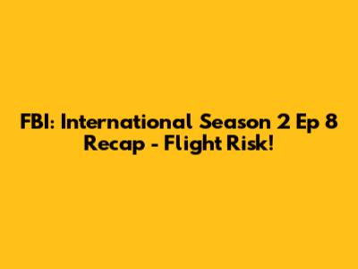 FBI: International Season 2 Ep 8 Recap - Flight Risk!