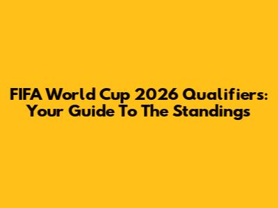 FIFA World Cup 2026 Qualifiers: Your Guide To The Standings