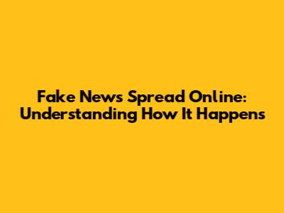 Fake News Spread Online: Understanding How It Happens