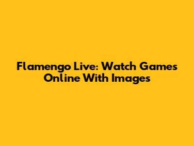 Flamengo Live: Watch Games Online With Images