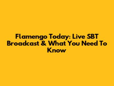 Flamengo Today: Live SBT Broadcast & What You Need To Know
