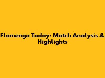 Flamengo Today: Match Analysis & Highlights