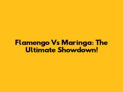 Flamengo Vs Maringa: The Ultimate Showdown!