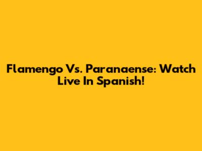Flamengo Vs. Paranaense: Watch Live In Spanish!