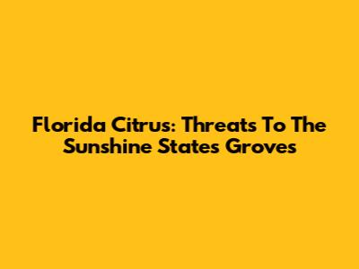 Florida Citrus: Threats To The Sunshine State's Groves