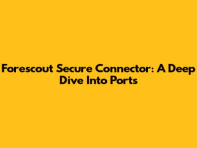 Forescout Secure Connector: A Deep Dive Into Ports