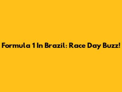 Formula 1 In Brazil: Race Day Buzz!
