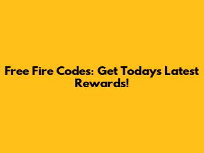Free Fire Codes: Get Today's Latest Rewards!