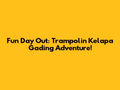 Fun Day Out: Trampolin Kelapa Gading Adventure!