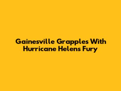 Gainesville Grapples With Hurricane Helen's Fury