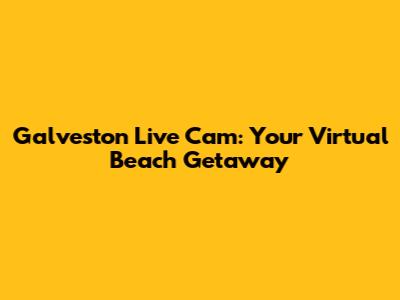 Galveston Live Cam: Your Virtual Beach Getaway