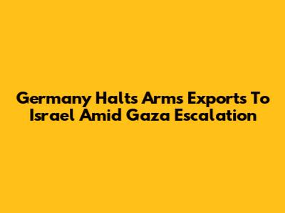 Germany Halts Arms Exports To Israel Amid Gaza Escalation
