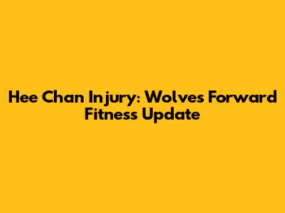 Hee Chan Injury: Wolves' Forward Fitness Update