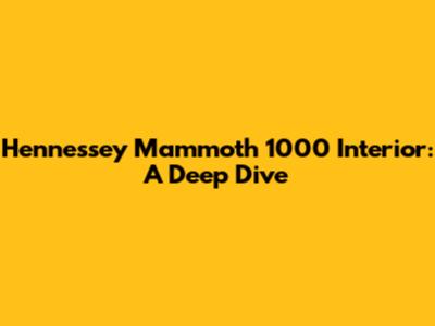 Hennessey Mammoth 1000 Interior: A Deep Dive