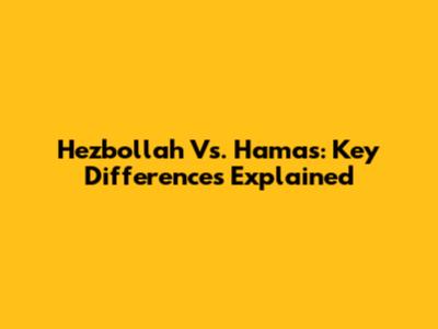 Hezbollah Vs. Hamas: Key Differences Explained