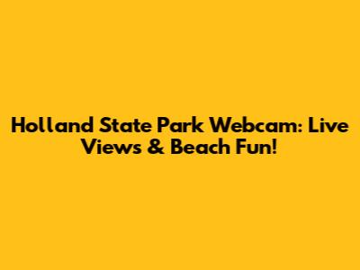 Holland State Park Webcam: Live Views & Beach Fun!
