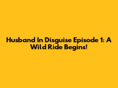 Husband In Disguise Episode 1: A Wild Ride Begins!