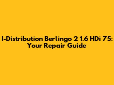 I-Distribution Berlingo 2 1.6 HDi 75: Your Repair Guide