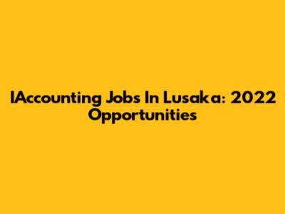 IAccounting Jobs In Lusaka: 2022 Opportunities