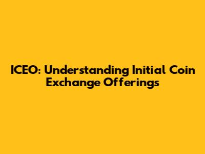 ICEO: Understanding Initial Coin Exchange Offerings