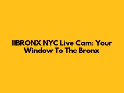 IIBRONX NYC Live Cam: Your Window To The Bronx