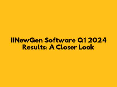 IINewGen Software Q1 2024 Results: A Closer Look