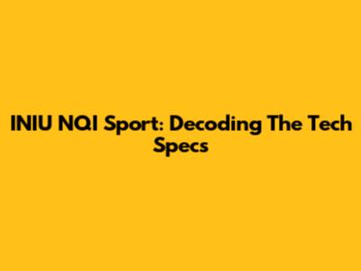 INIU NQI Sport: Decoding The Tech Specs
