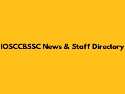 IOSCCBSSC News & Staff Directory