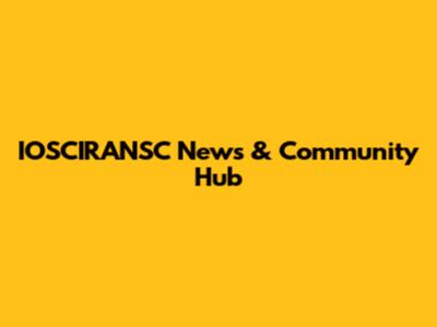 IOSCIRANSC News & Community Hub