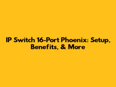 IP Switch 16-Port Phoenix: Setup, Benefits, & More