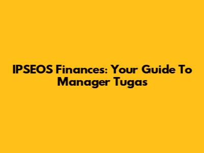 IPSEOS Finances: Your Guide To Manager Tugas
