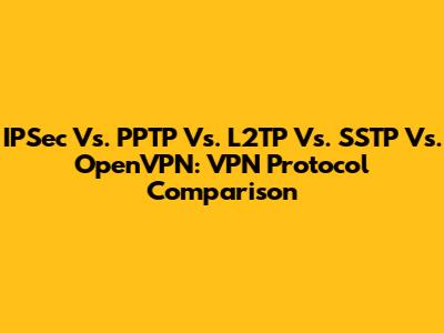 IPSec Vs. PPTP Vs. L2TP Vs. SSTP Vs. OpenVPN: VPN Protocol Comparison