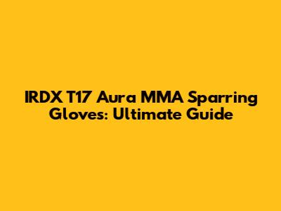 IRDX T17 Aura MMA Sparring Gloves: Ultimate Guide