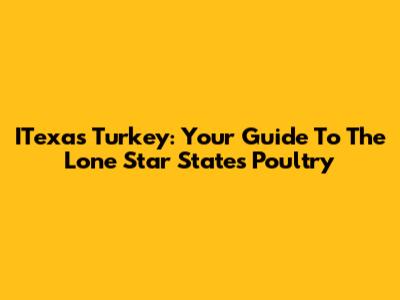 ITexas Turkey: Your Guide To The Lone Star State's Poultry