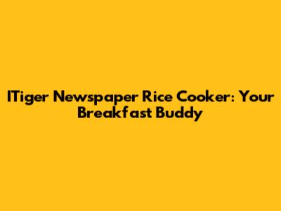 ITiger Newspaper Rice Cooker: Your Breakfast Buddy