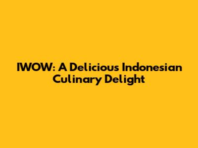IWOW: A Delicious Indonesian Culinary Delight