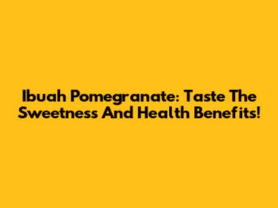 Ibuah Pomegranate: Taste The Sweetness And Health Benefits!