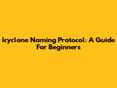 Icyclone Naming Protocol: A Guide For Beginners