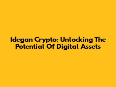 Idegan Crypto: Unlocking The Potential Of Digital Assets