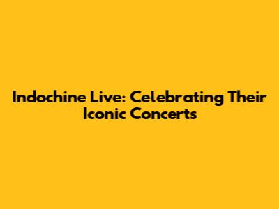Indochine Live: Celebrating Their Iconic Concerts