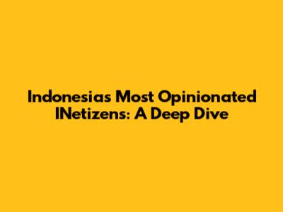 Indonesia's Most Opinionated INetizens: A Deep Dive